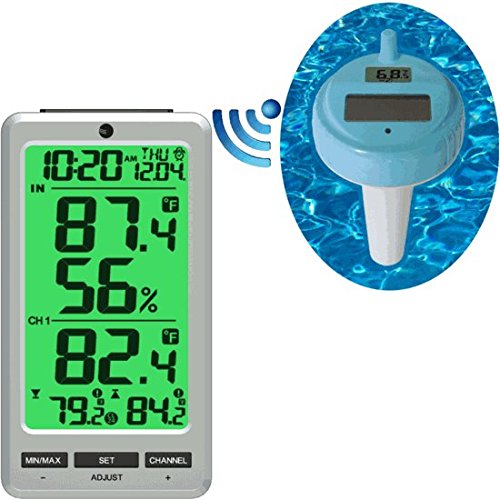 Floating Pool Thermometer Wireless Remote Digital Water Temperature Gaug for Outdoor Indoor Swimming Pool Spa and Bathtub MAGT Pool Floating Thermometer