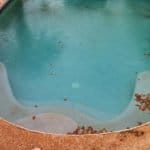 monsoon weather dirty swimming pool